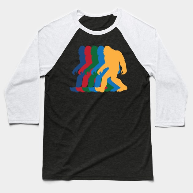 Vintage Bigfoot Silhouette Retro 70s Baseball T-Shirt by theperfectpresents